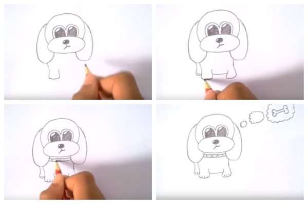 Нарисовать щенка карандашом поэтапно для детей