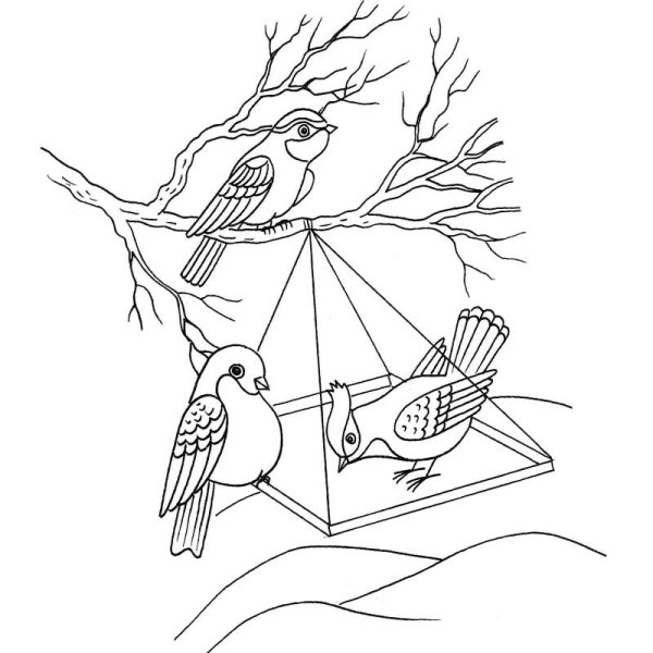 Рисование на тему кормушка для птиц