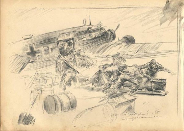 Военный корабль карандашом