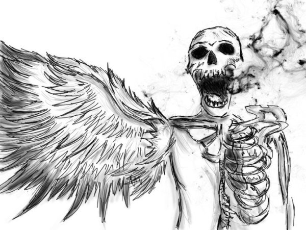 Смерть с косой рисунок карандашом