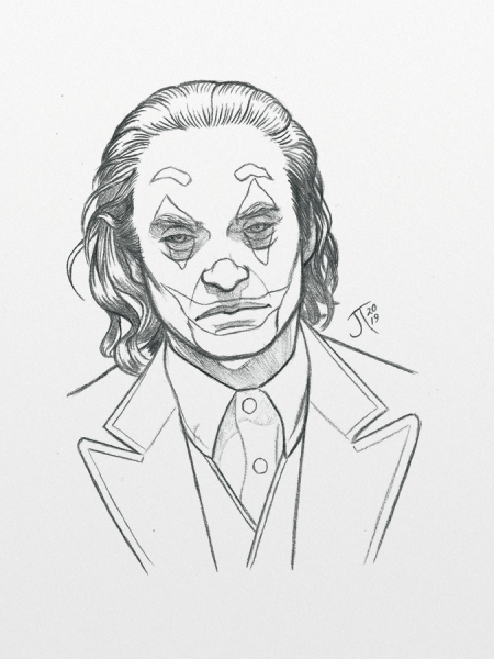 Джокер Хоакин Феникс раскраска