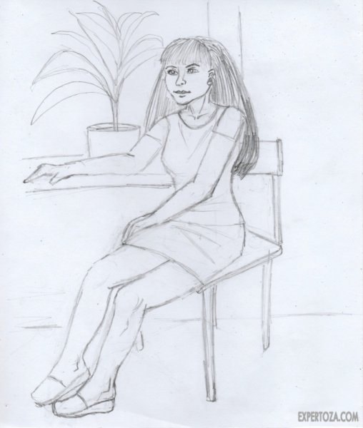 Набросок человека в домашней обстановке