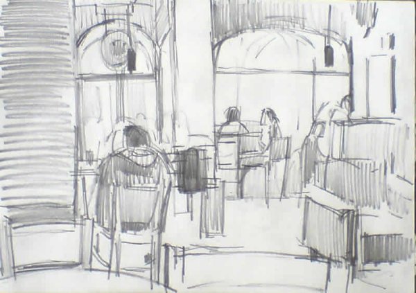 Наброски в кафе