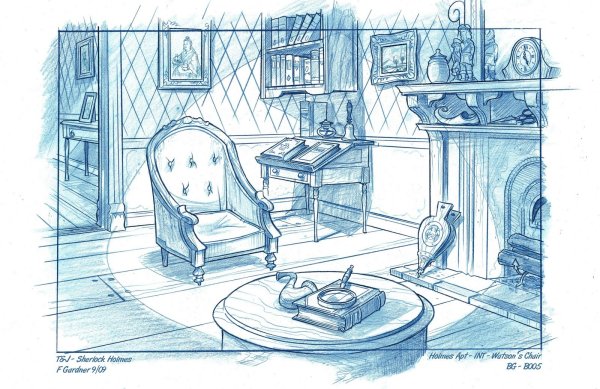 Комната Шерлока Холмса иллюстрация