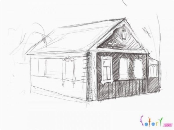Деревенский дом в перспективе