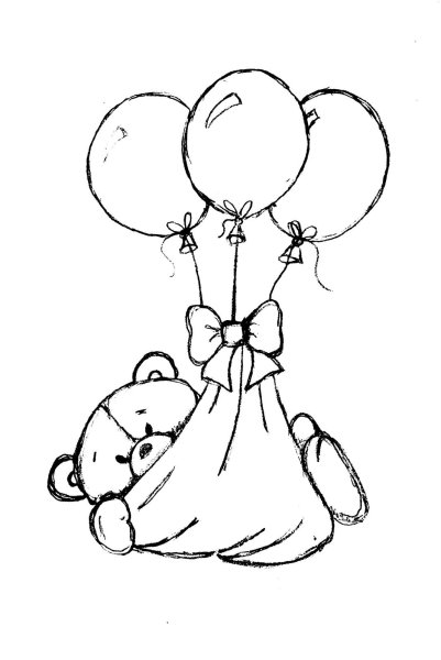 Ребенок с шариком силуэт