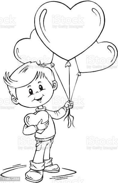 Трафарет девочка с шарами