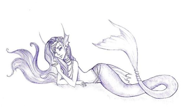 Русалка для срисовки