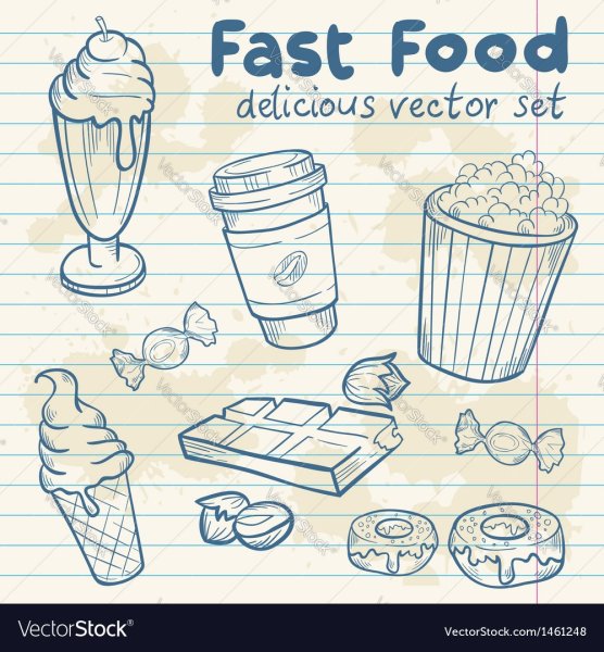 Рисунки для начинающих еда