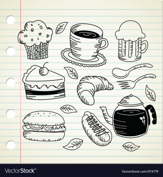 Doodle еда рисунки