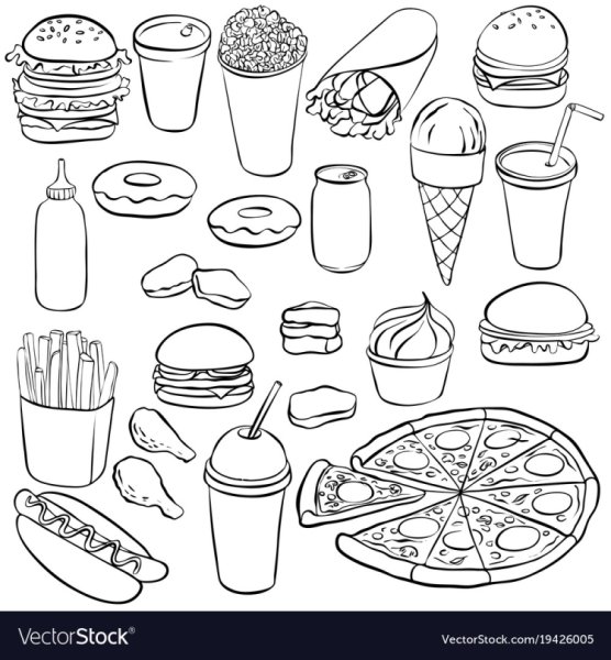 Раскраска мини фаст фуд