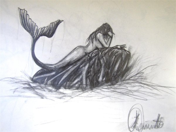 Русалка набросок