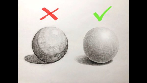 Светотеневая моделировка формы шара