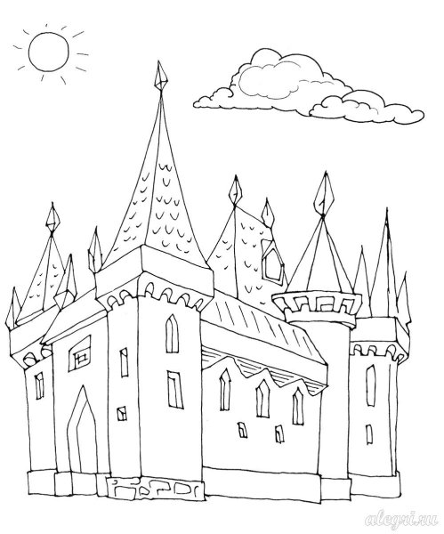 Замок снежной королевы раскраска