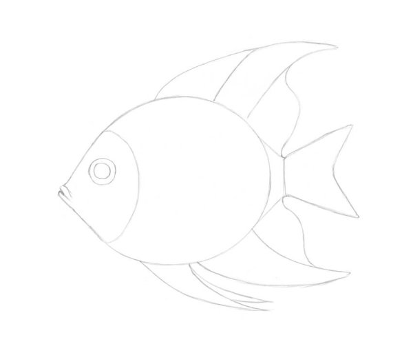 Рыбка рисунок карандашом