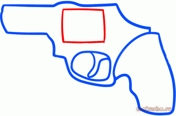 Нарисовать пистолет пошагово
