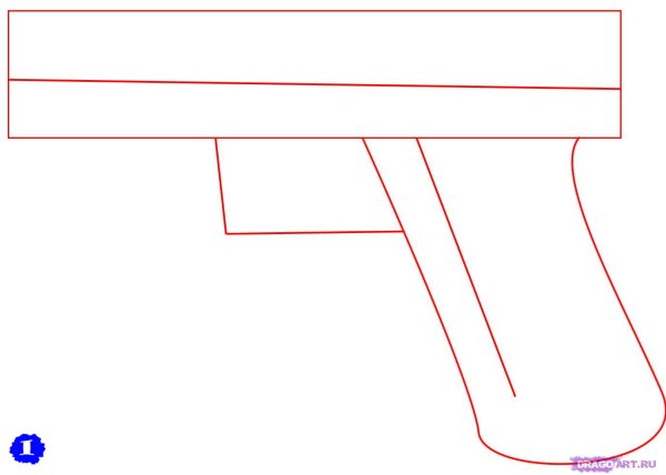 Как нарисовать пистолет карандашом