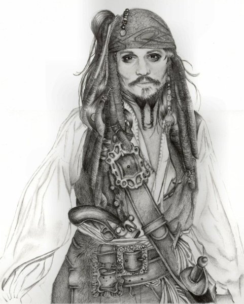 Капитан Джек Воробей раскраска