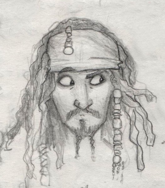 Скетч Джек Воробей Наброски