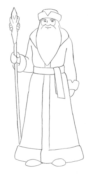 Легкое рисование Деда Мороза