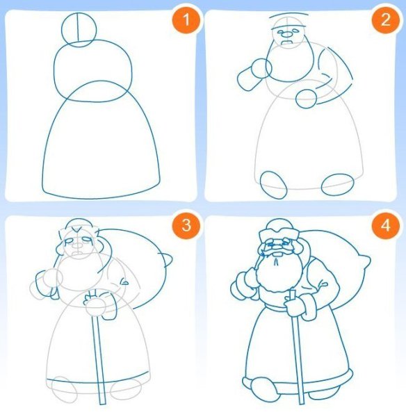 Рисунок на новый год пошагово