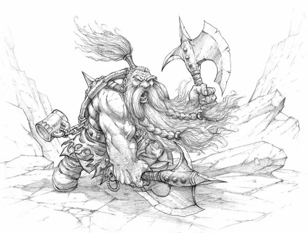 Раскраска варкрафт Гном