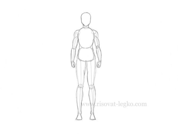 Эскиз человека в полный рост карандашом