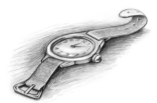 Поэтапное рисование часов