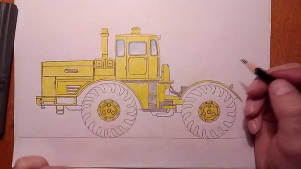 Трактор Кировец для рисования