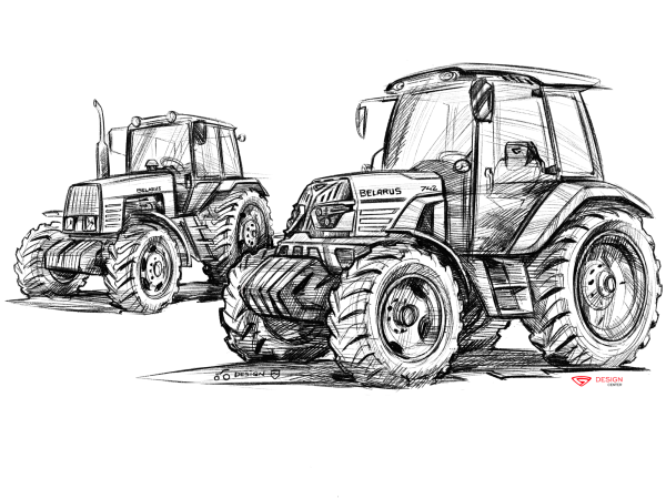 Рисунки для срисовки трактор