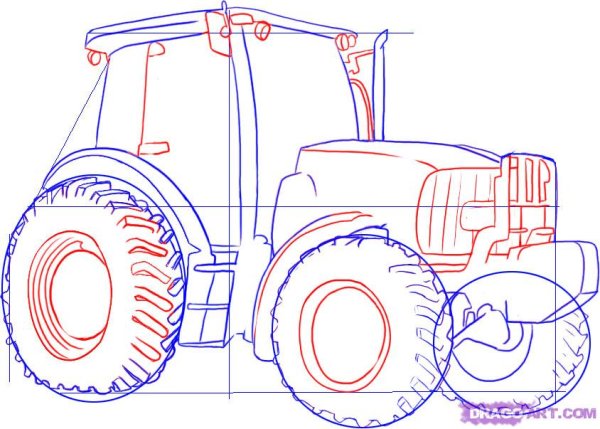 Трактор карандашом