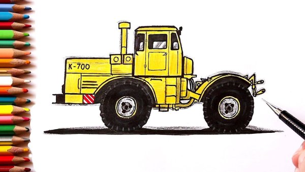 Нарисовать трактор к 700 Кировец