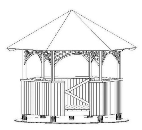 Беседка карандашом