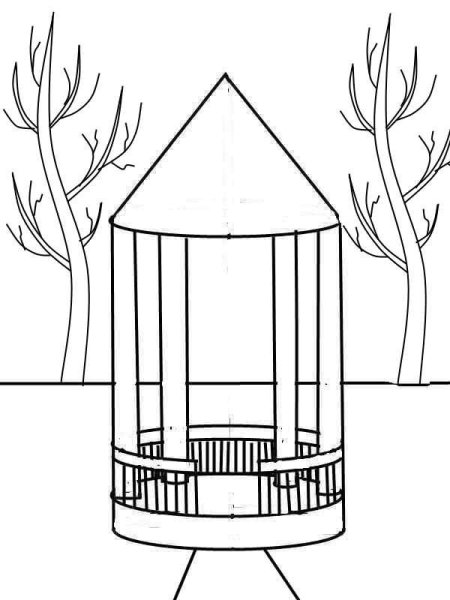 Беседка рисунок карандашом