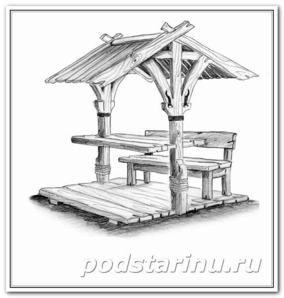 Беседка в перспективе