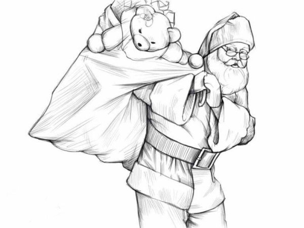 Дед Мороз карандашом