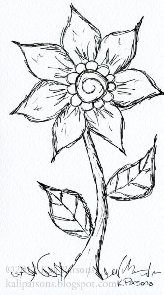 Легкие рисунки на тему цветы
