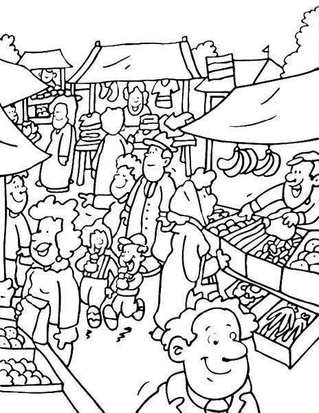 Ярмарка раскраска для детей