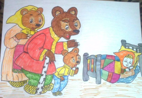 Три медведя рисунок