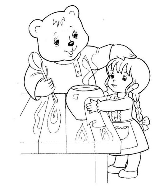 Раскраска семья медведей для детей