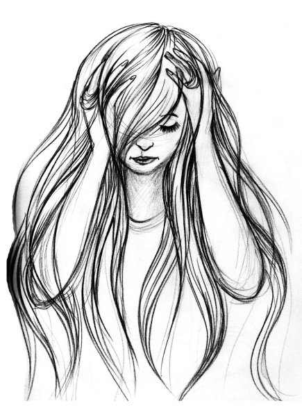 Рисунки для срисовки девушки