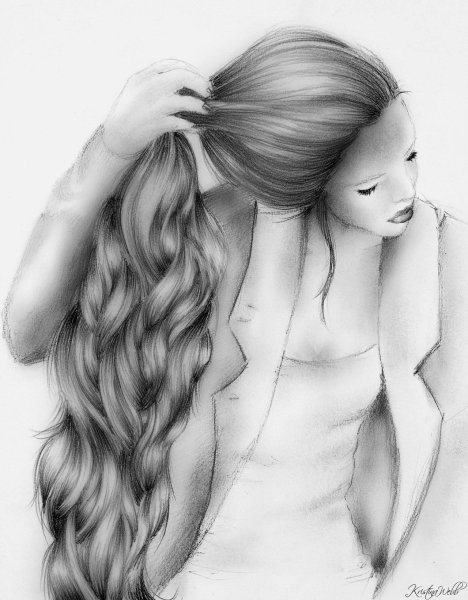 Прическа рисунок легкий