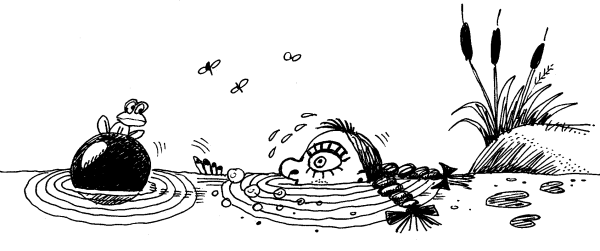 Раскраска мячик в речке