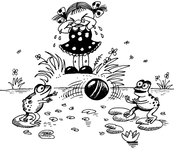 Мячик на воде раскраска