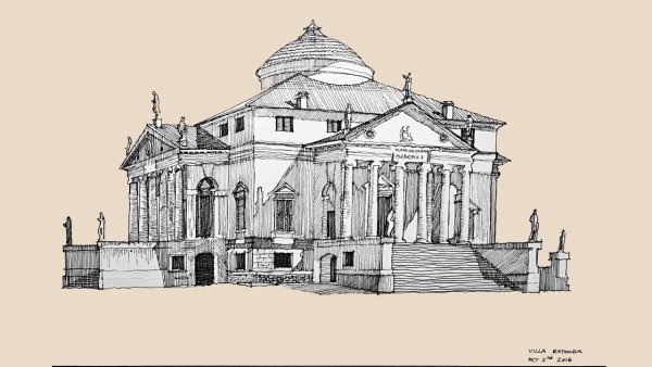 Здание в стиле классицизм рисунок