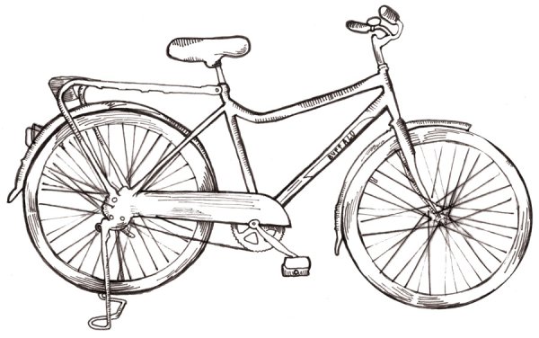 Зарисовка велосипеда лёгкая