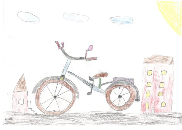 Нарисованный велосипед с корзиной