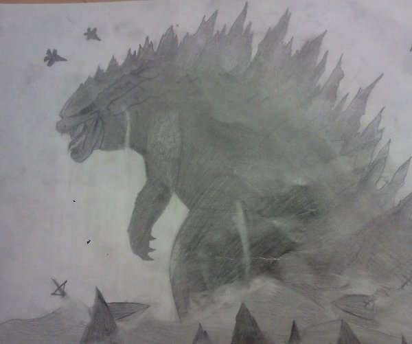 Рисунки для срисовки Годзилла