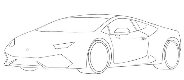 Ламборгини Хуракан рисунок сбоку