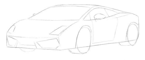 Поэтапное рисование Ламборджини